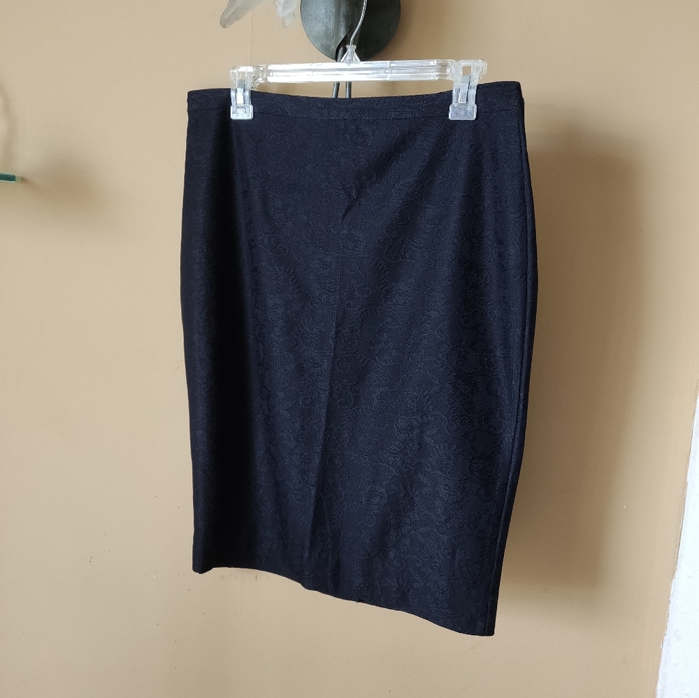 The Limited Vintage Black Brocade Pencil Skirt Size 10
